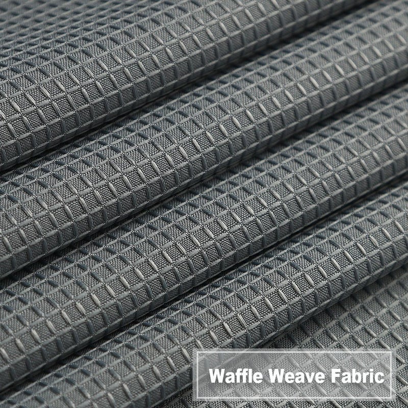 NANAN Waffle-Weave Textured Tier Curtains for Kitchen Water-Proof Window Curtains for Bathroom - 30" x 30", Grey, Set of 2 - Image 5